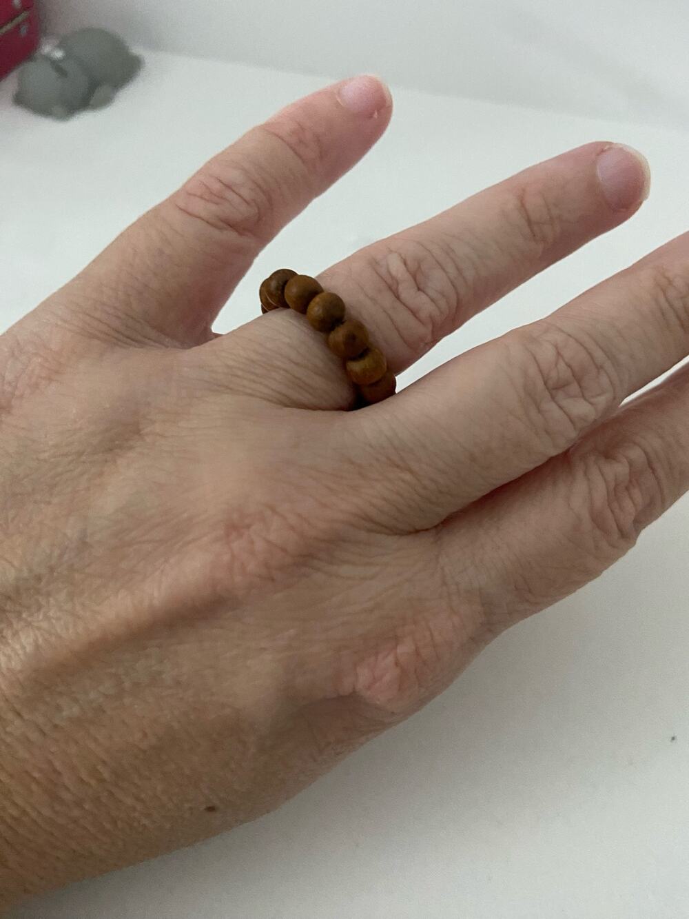 wood bead ring size 7